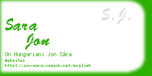 sara jon business card